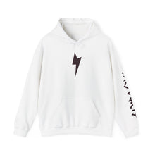 Lightning Bolt Hoodie — Minimal Graphic Pullover with Sleeve 'One Society' Text