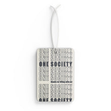 Car Air Freshener — "One Society" Repeating Retro Text Air Freshener