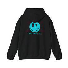 Electric Smile Hoodie — Blue Lightning Smiley Graphic Sweatshirt