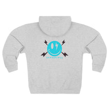 Bolt Smile Zip Hoodie — Electric Smile Graphic Zip-Up Hoodie