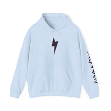 Lightning Bolt Hoodie — Minimal Graphic Pullover with Sleeve 'One Society' Text