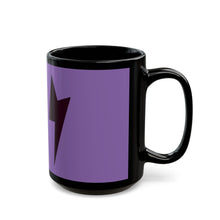 Purple Lightning Bolt Black Mug – Bold Graphic Coffee Cup (11oz & 15oz)