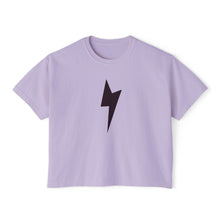 Boxy Tee — Minimal Lightning Bolt Graphic Tee (Back Smiley Lightning Design)