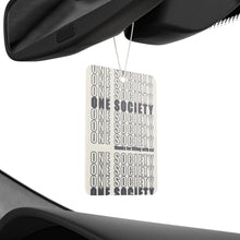 Car Air Freshener — "One Society" Repeating Retro Text Air Freshener