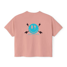 Boxy Tee — Minimal Lightning Bolt Graphic Tee (Back Smiley Lightning Design)