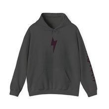 Lightning Bolt Hoodie — Minimal Graphic Pullover with Sleeve 'One Society' Text
