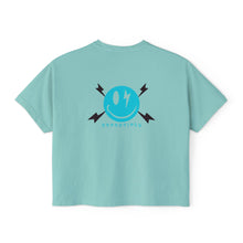 Boxy Tee — Minimal Lightning Bolt Graphic Tee (Back Smiley Lightning Design)