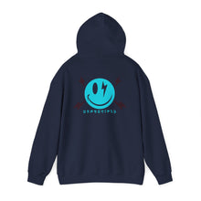 Electric Smile Hoodie — Blue Lightning Smiley Graphic Sweatshirt