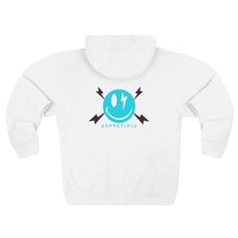 Bolt Smile Zip Hoodie — Electric Smile Graphic Zip-Up Hoodie