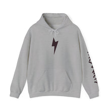 Lightning Bolt Hoodie — Minimal Graphic Pullover with Sleeve 'One Society' Text