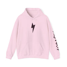 Lightning Bolt Hoodie — Minimal Graphic Pullover with Sleeve 'One Society' Text