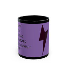 Purple Lightning Bolt Black Mug – Bold Graphic Coffee Cup (11oz & 15oz)